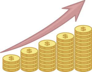 Graph of gold on the rise