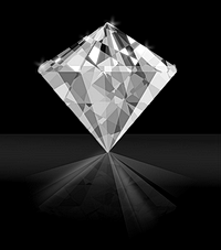 Perfectly cut diamond