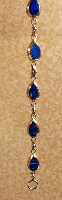 Opal sterling silver bracelet
