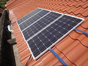 Solar panels on the roof of a house
