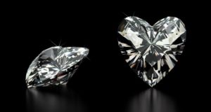 Diamonds in heart shape cut