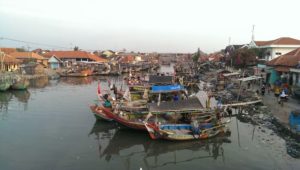 Fishermen boats in Cirebon, west Java, Indonesia