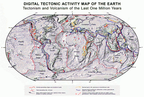Tetonic activity map over the Earth's history