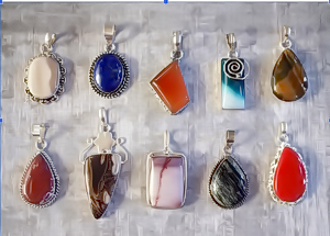 Variety of gemstones on a mat