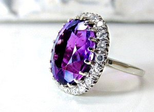 Purple Amethyst in a ring setting