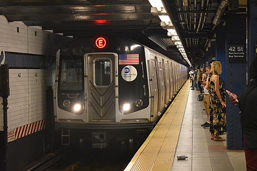 NYC Subway E - R160 Train at Jamaica Station