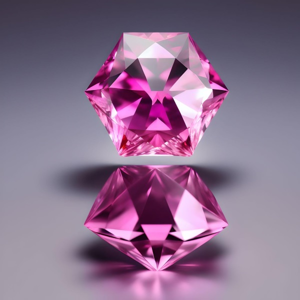 AI generated image of a pink diamond