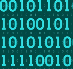Seamless pattern with abstract binary code, digital matrix background