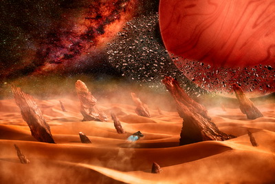 Illustration of an alien planet