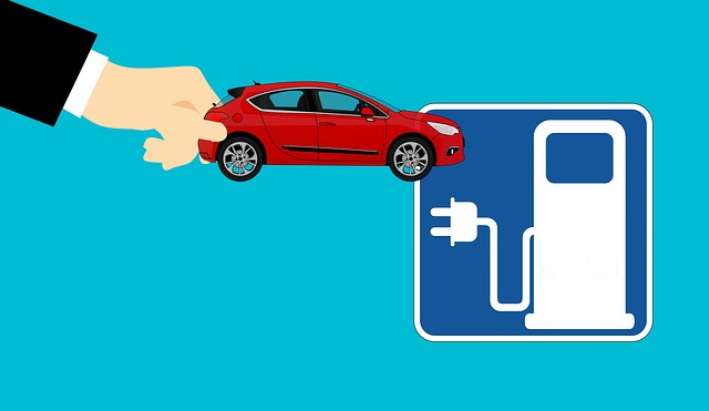 Illustration of EV going to get charged