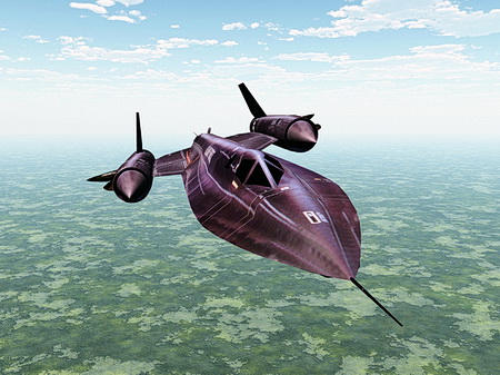 Computer generated 3D illustration with the American Reconnaissance Aircraft SR-71