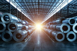 Rows of steel pipes