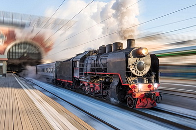 A steam powered locomotivec