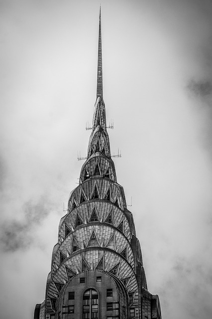 Top of Shrbysler Building includig spire