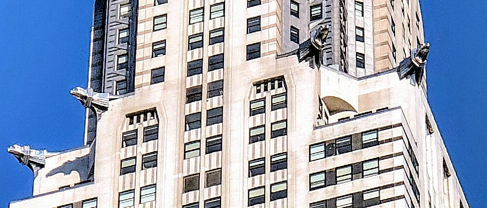 Stainless steel Eagles protruding from the 61st floor of the Chrysler Building